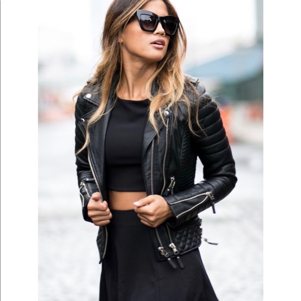 Leather moto jacket